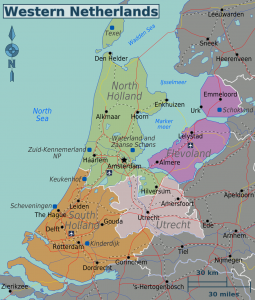 Map of the Randstad of The Netherlands